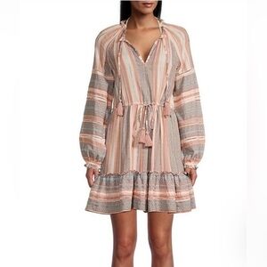 Veronica Beard Striped Mini Dress in Pink and Gray